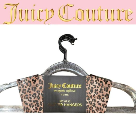 Juicy Couture Home Transparent Black Glitter Infused Clothes Hangers -Set Of 10 - Picture 1 of 6